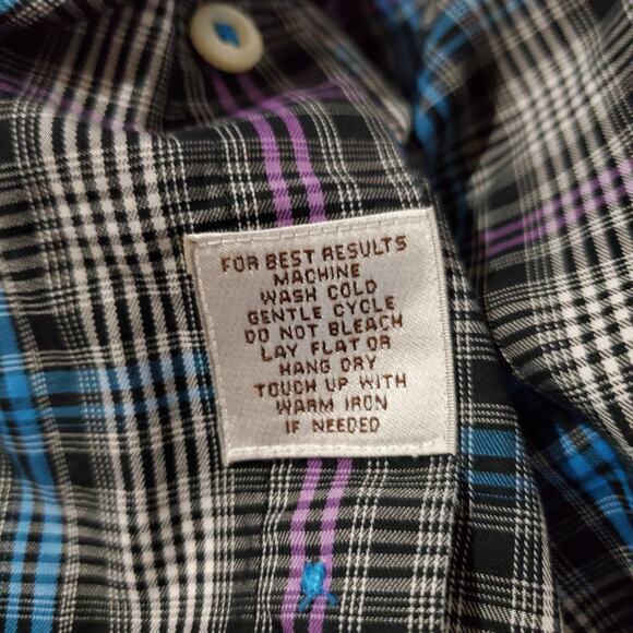 Peter Millar Plaid Button Down 100% Cotton Long Sleeve Collared Shirt Men's L - Picture 7 of 9
